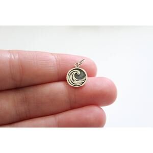 Sterling Silver Water Element Charm, Ocean Wave Charm, Water Charm